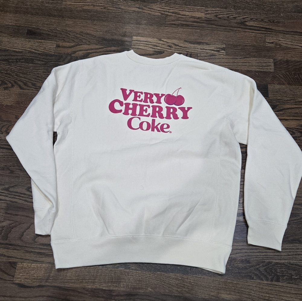 Very Cherry Coke Cream Pink Sweatshirt Women's Size XL